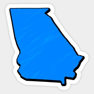 Bright Blue Georgia Outline Sticker